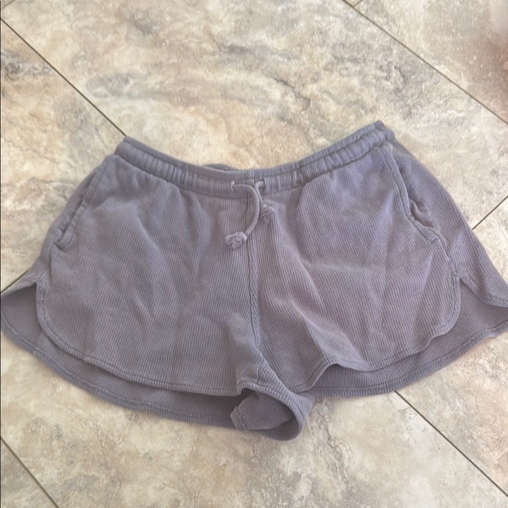 Brandy Melville Gray Blue Navy Waffle Shorts